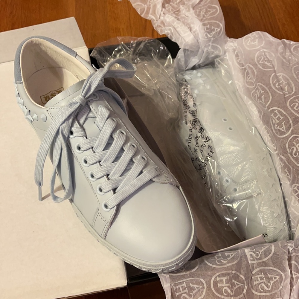 ASH Dazed Low Top Leather Sneakers Light Blue NIB 9 / 39 - Picture 8 of 8